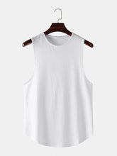 Atmungsaktive ärmellose Fitness-Tanktops aus Baumwolle für Herren – 5 Unifarben